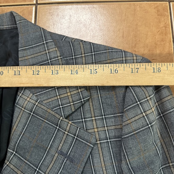 Vtg Bill Blass 41L Gray Plaid Lightweight Wool Blazer Sport Coat Jacket 1977 - Picture 12 of 15